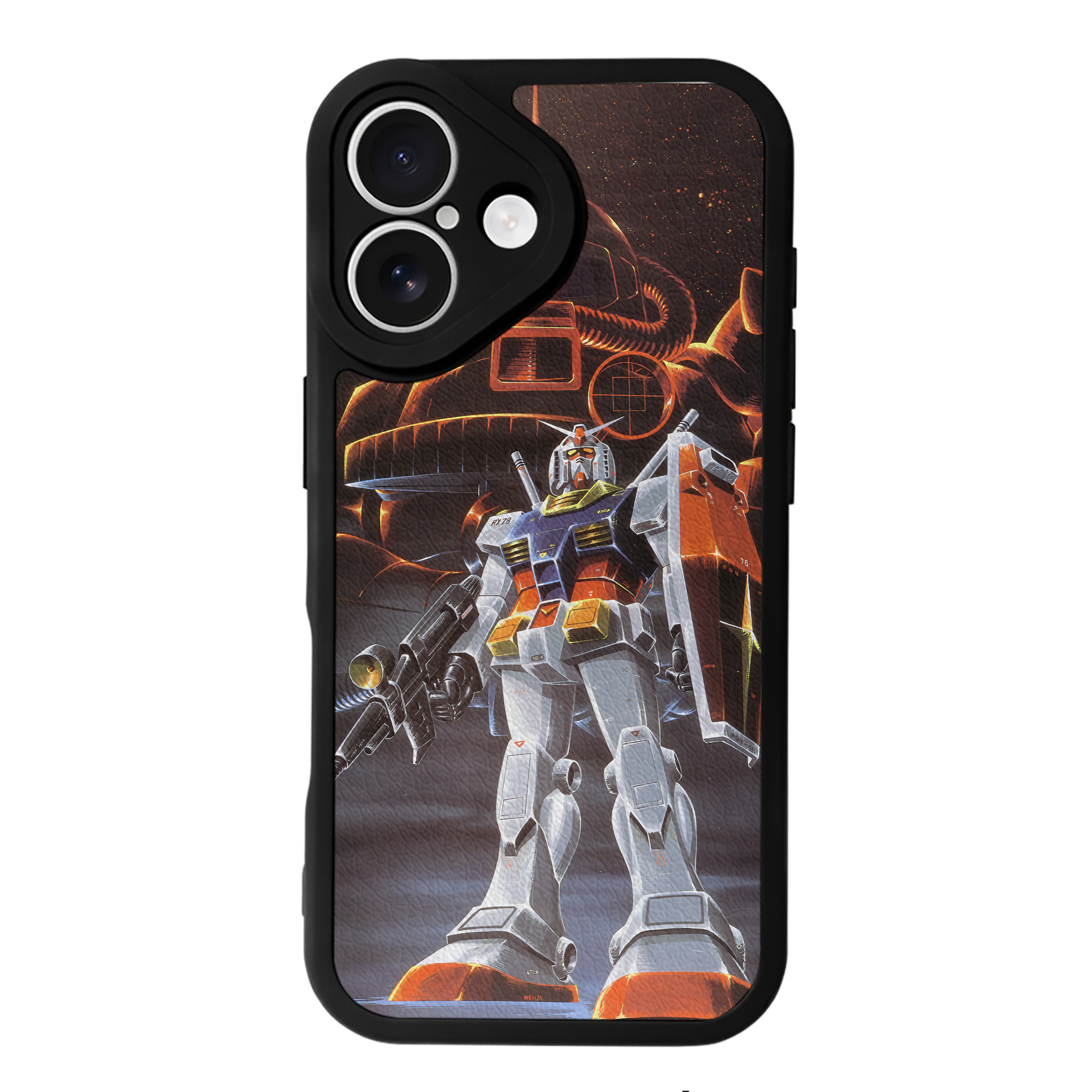 （画像用） 機動戦士ガンダム Mobile Suit Gundam 【iPhone 16シリーズ対応】シリコンスマホケース（レザー調） 材質：シリコン